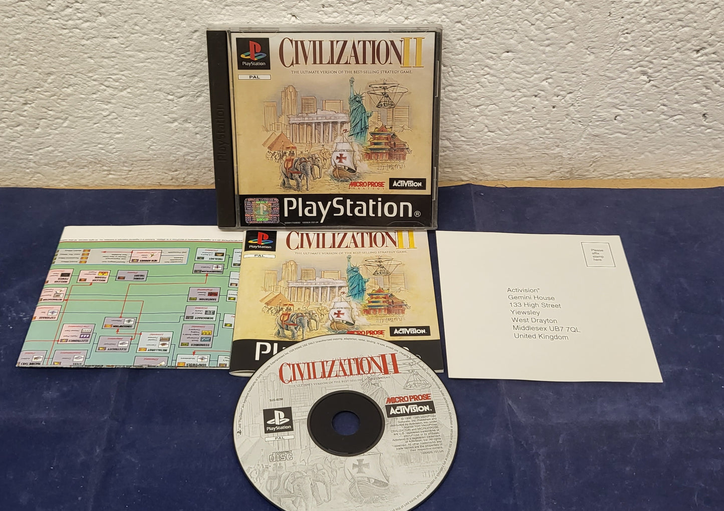 Civilization II with Poster Chart Sony Playstation 1 (PS1) Game