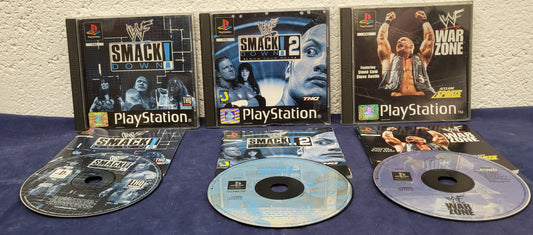 WWF Smackdown 1, 2 & War Zone Sony Playstation 1 (PS1)