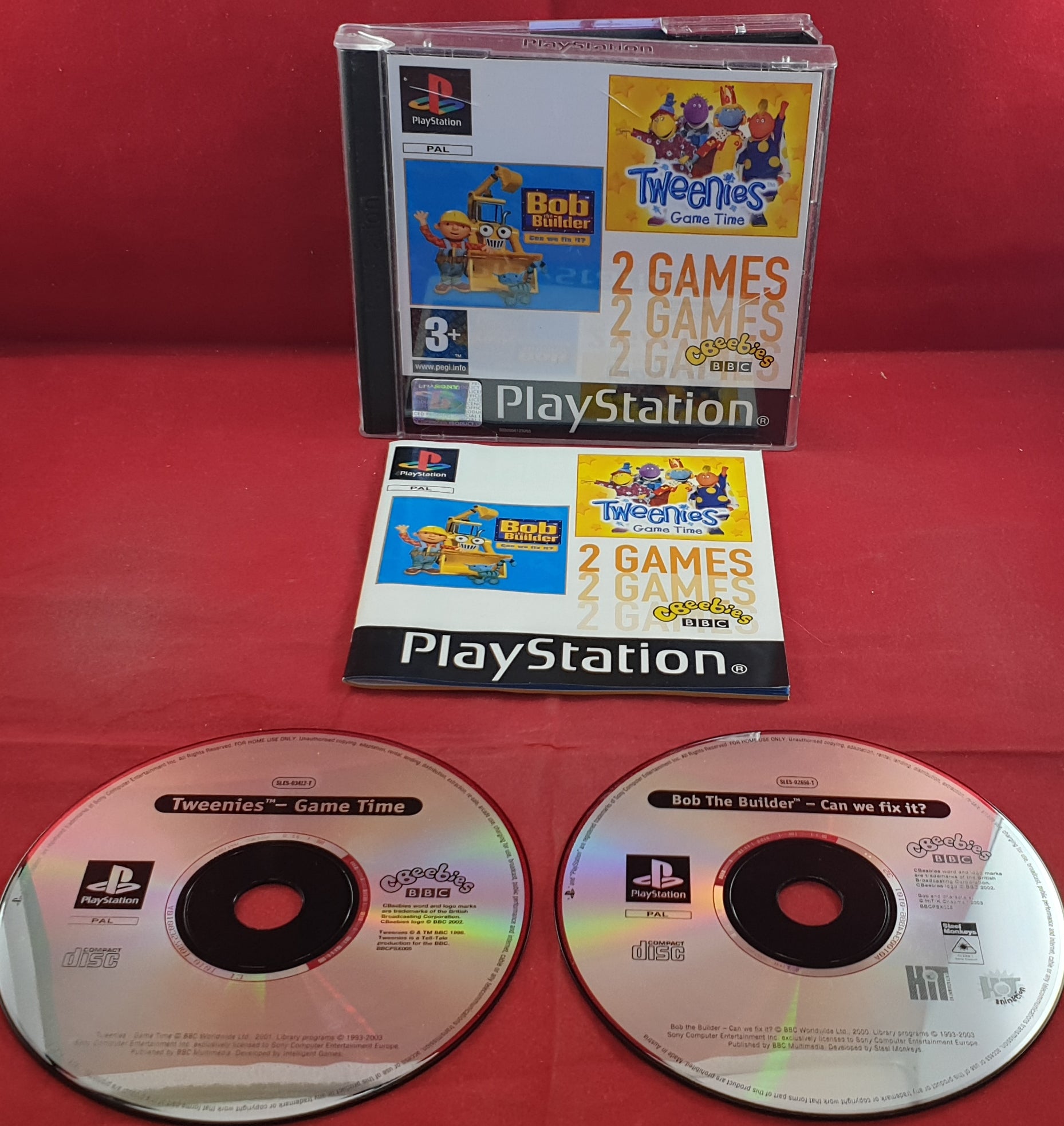 Bob the Builder Can We Fix It? & Tweenies Game Time Twin Pack Sony  Playstation 1 (PS1) Game