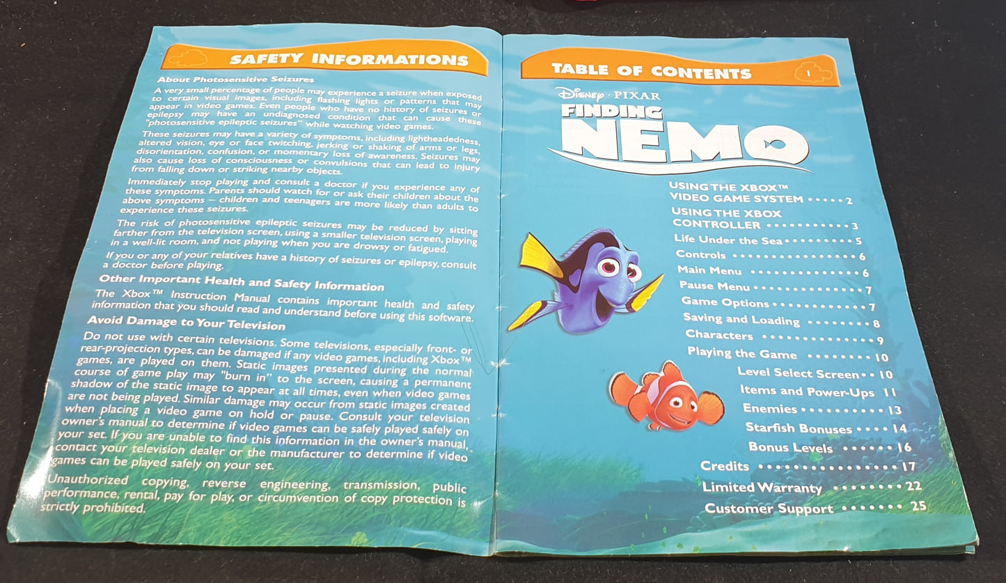 Finding Nemo Microsoft Xbox Game