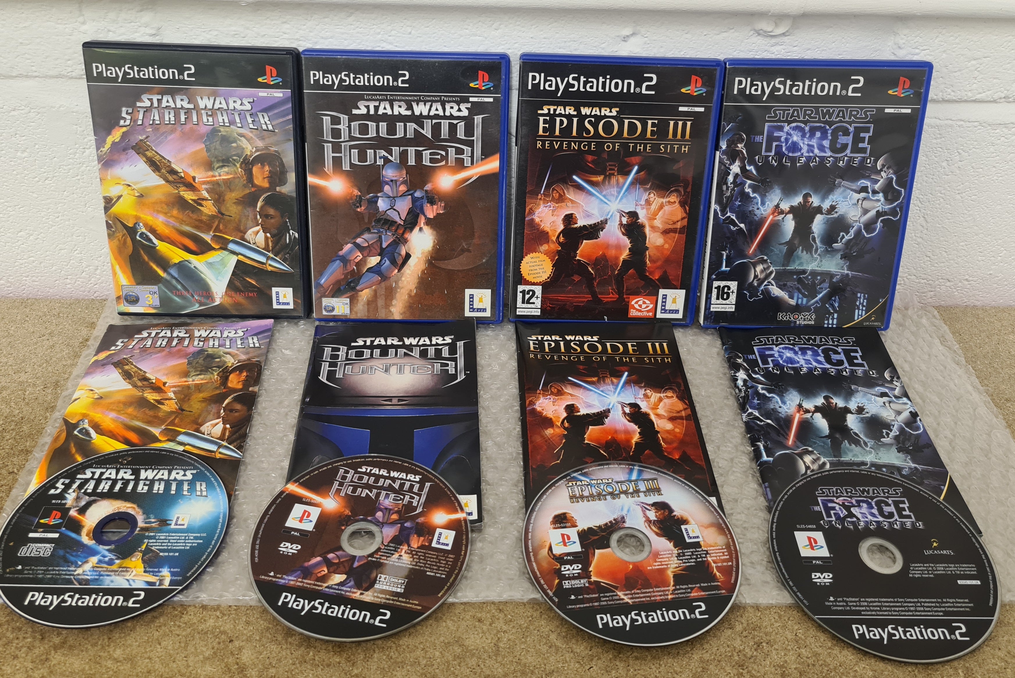 Star Wars X 4 Sony Playstation 2 (PS2) Game Bundle – Retro Gamer Heaven