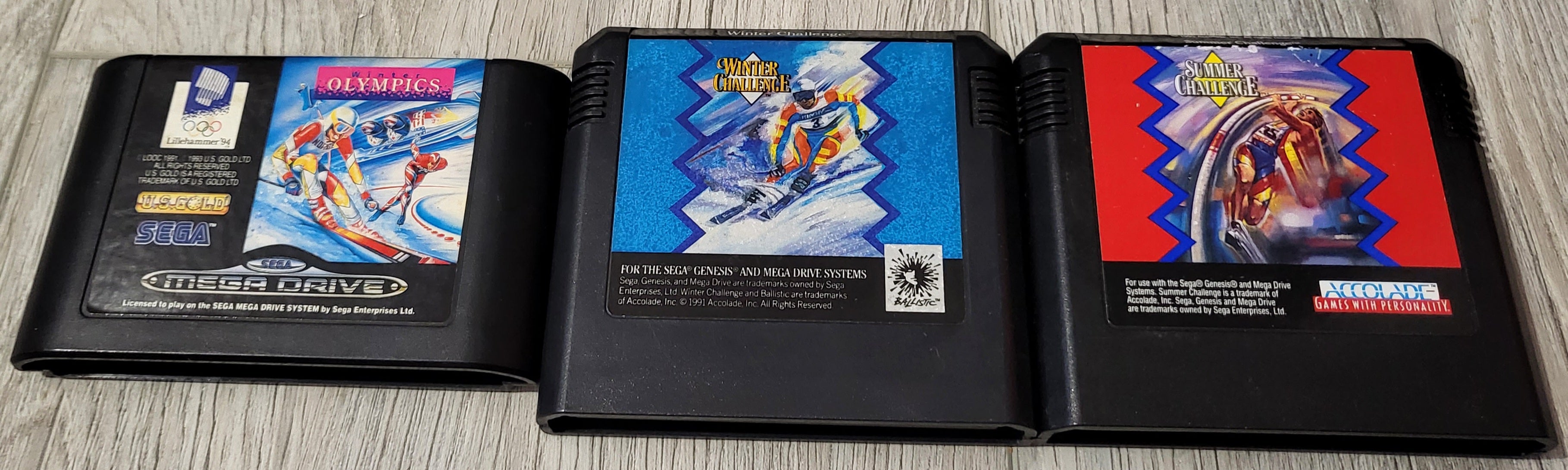 Winter Olympics, Summer & Winter Challenge Sega Mega Drive Game Cartridge  Only Bundle