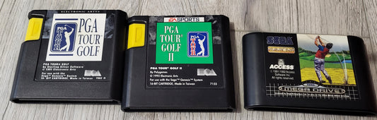 PGA Tour Golf 1, 2 & World Class Leader Board Sega Mega Drive Game Cartridges Only