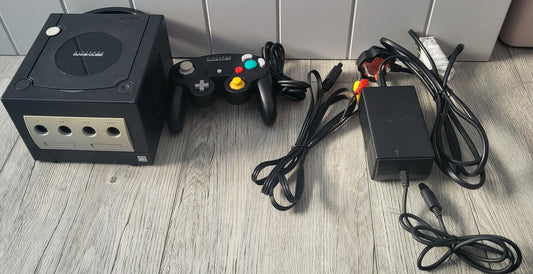 Black Nintendo GameCube Console with Third Party AV Cable