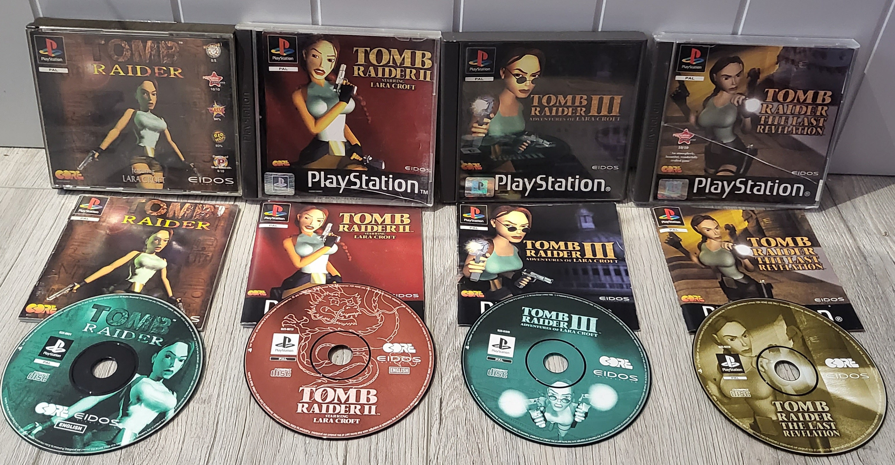 Tomb Raider 1 - 3 & Last Revelation Sony Playstation 1 (PS1) Game 