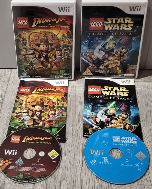 Lego Indiana Jones Original & Star Wars Complete Nintendo Wii