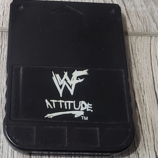 WWF Attitude Memory Card Sony Playstation 1 (PS1) RARE