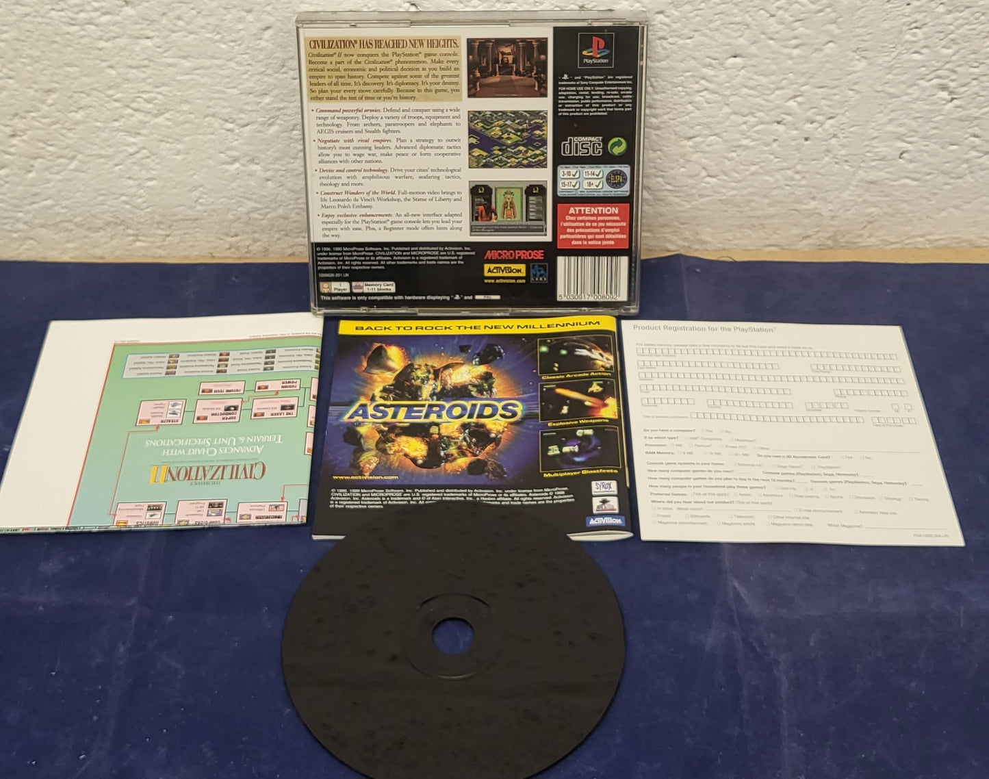 Civilization II with Poster Chart Sony Playstation 1 (PS1) Game