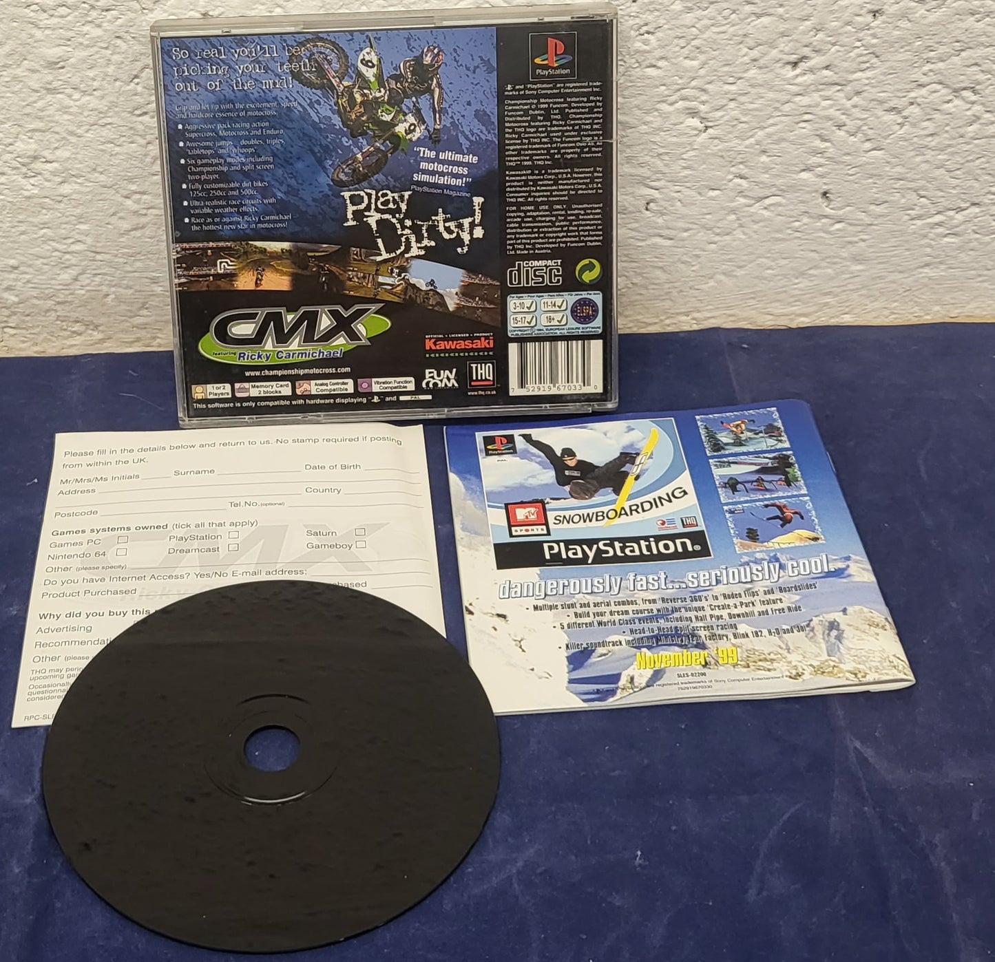 Championship Motocross Featuring Ricky Carmichael Sony Playstation 1 (PS1) Game
