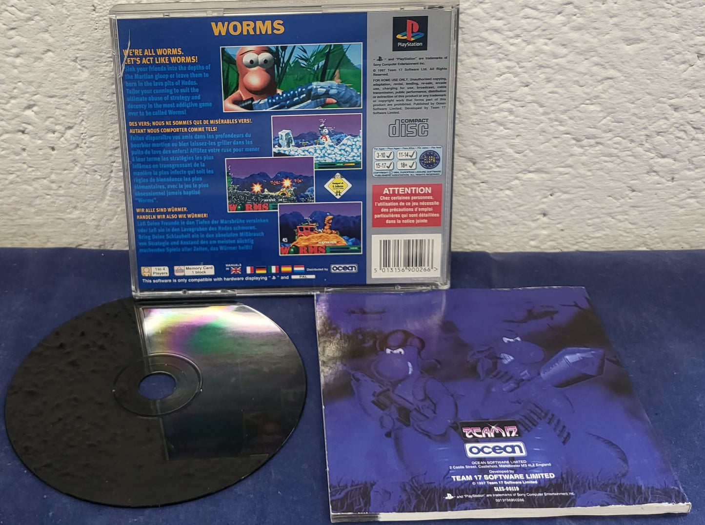 Worms Platinum Sony Playstation 1 (PS1) Game