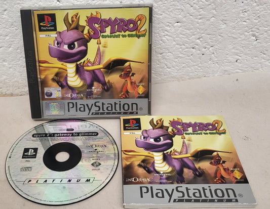 Spyro 2 Gateway to Glmmer Platinum Sony Playstation 1 (PS1) Game