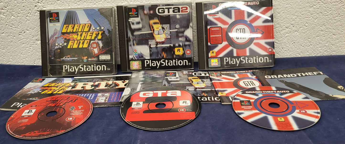 Grand Theft Auto 1, 2 & London with Maps Sony Playstation 1 (PS1)