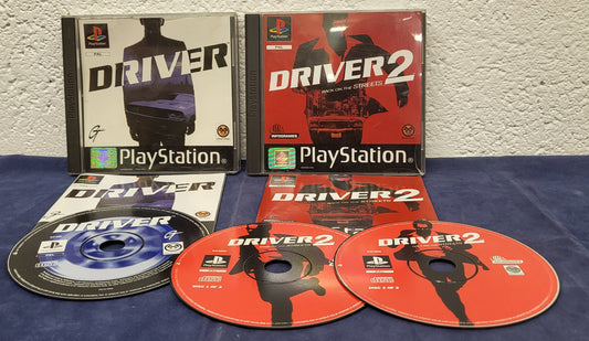 Driver 1 & 2 Black Label Sony Playstation 1 (PS1) Game Bundle