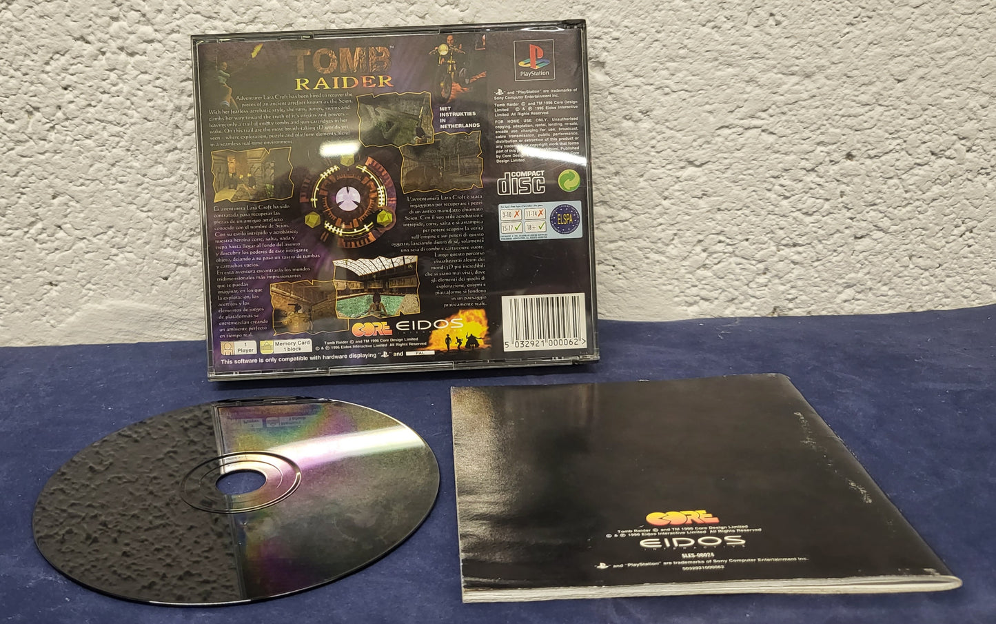 Tomb Raider Small Box Black Label Sony Playstation 1 (PS1) Game