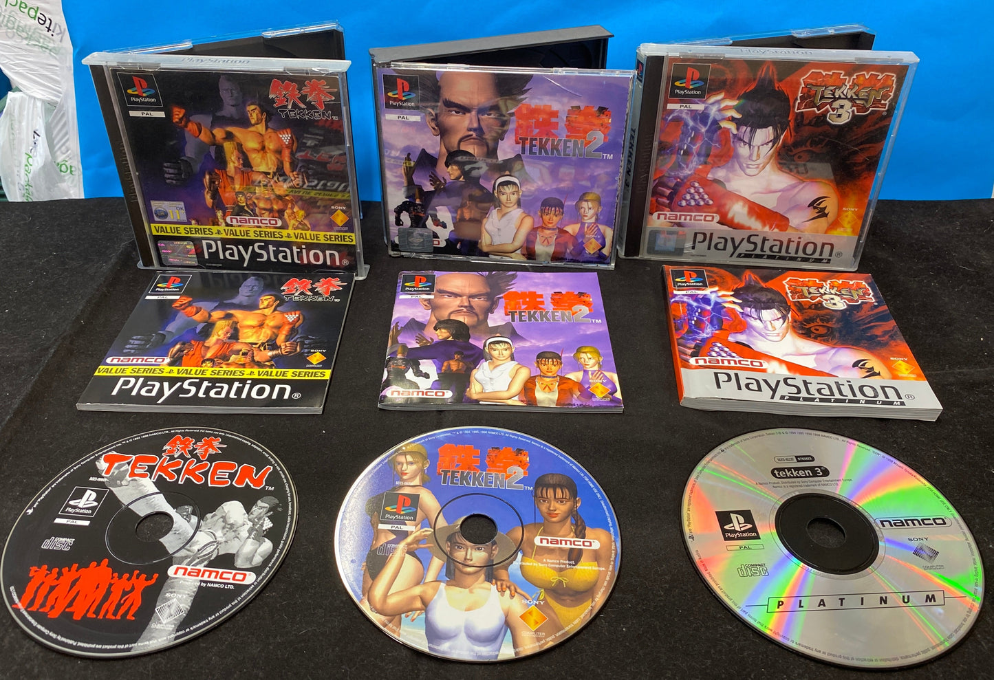 Tekken 1 - 3 Sony Playstation 1 (PS1) Game Bundle