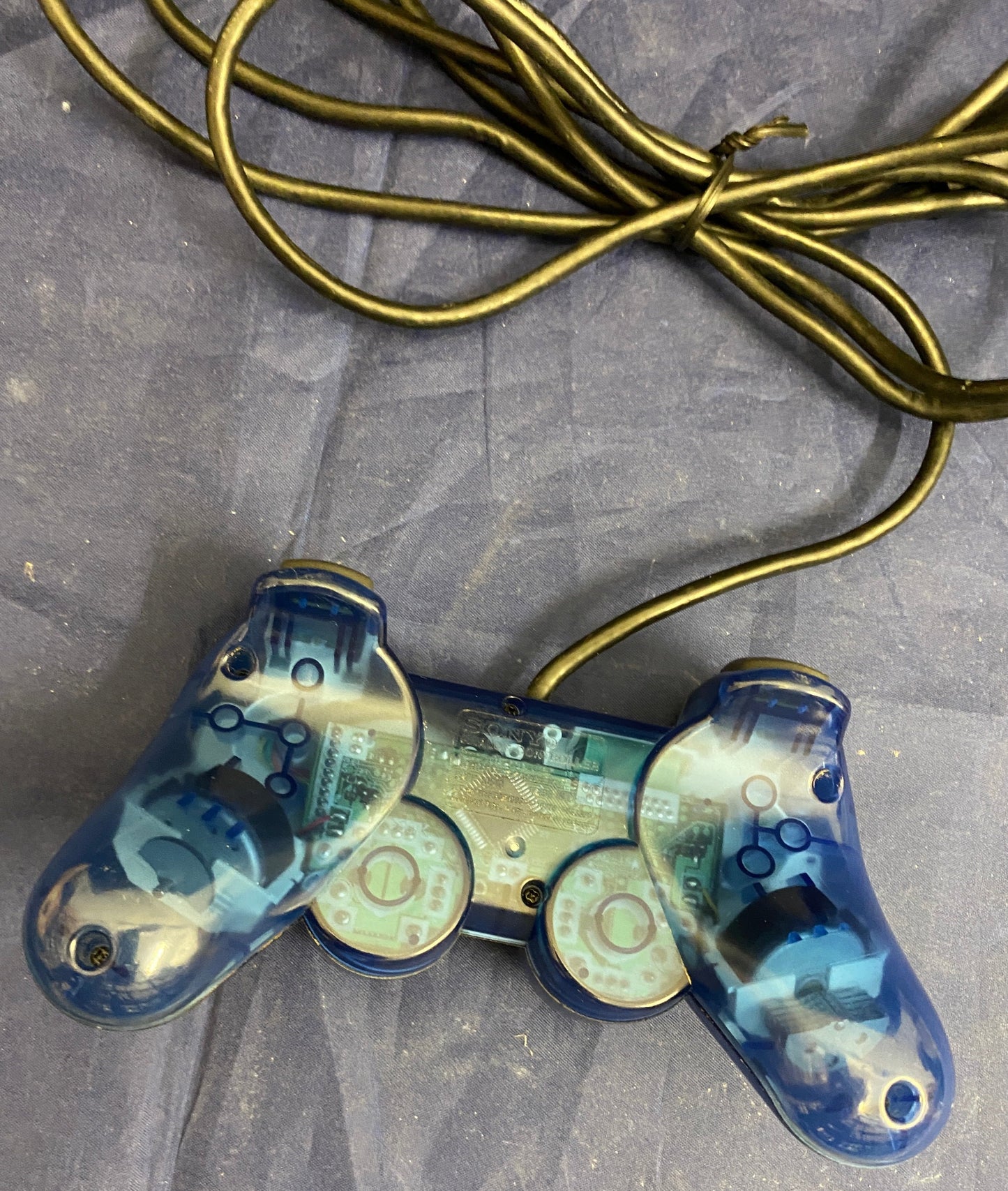 Official Sony PS2 Crystal Blue controller