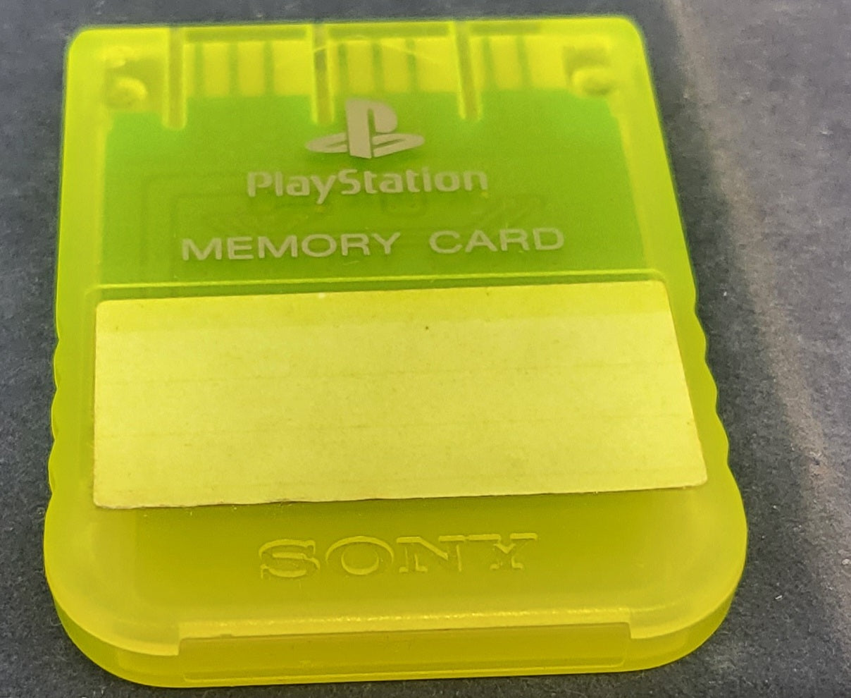 Sony Playstation 1 Crystal Light Yellow Memory Card Accessory