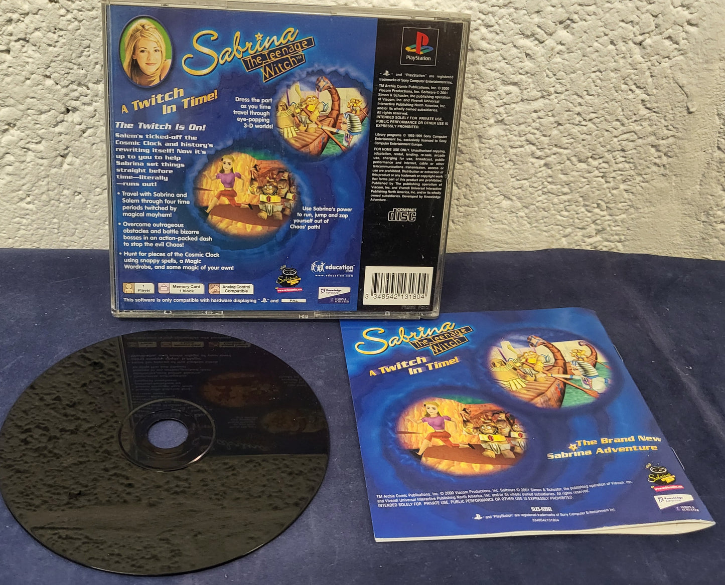 Sabrina the Teenage Witch a Twitch in Time Sony Playstation 1 (PS1) Game