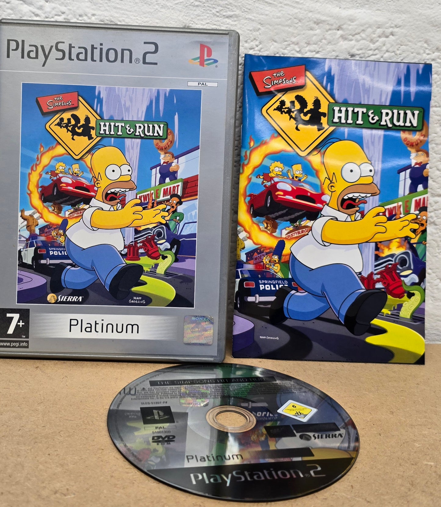 Simpsons Hit & Run Platinum Sony Playstation 2 (PS2) Game