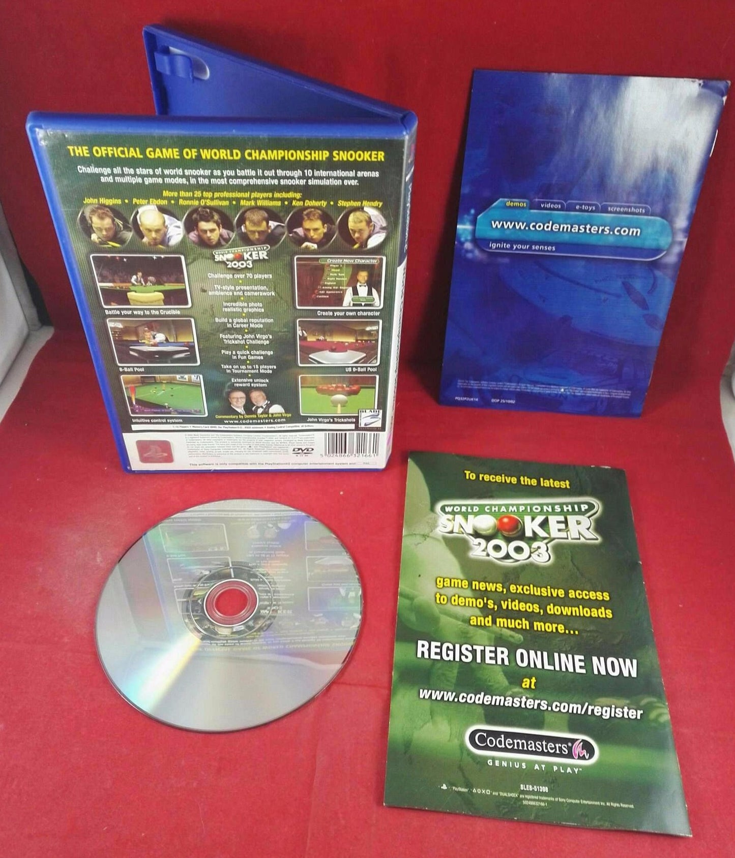 World Championship Snooker 2003 Sony Playstation 2 (PS2) Game