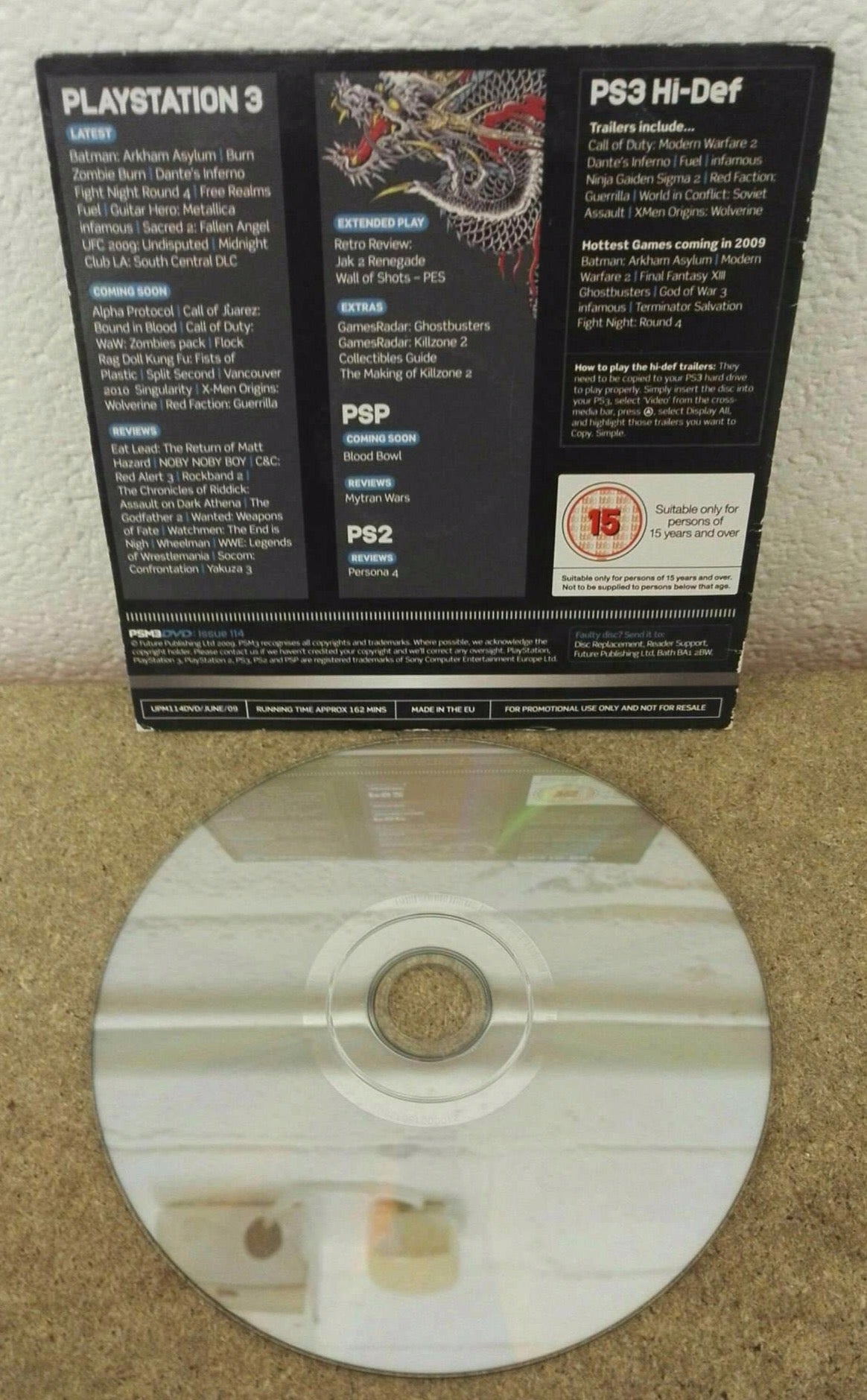 Batman Arkham Asylum Sony Playstation 3 (PS3) RARE Demo Disc