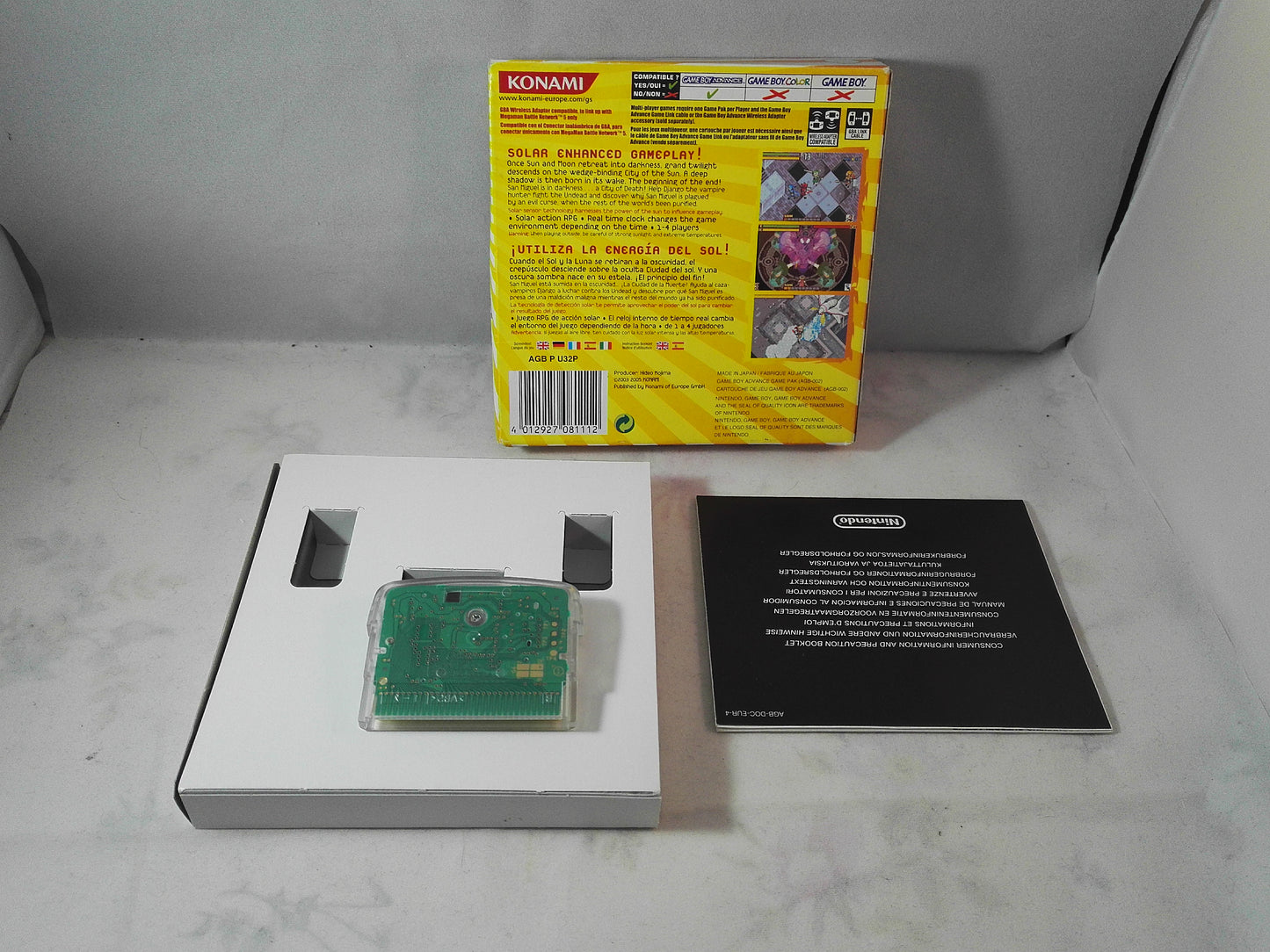 Boktai 2 Solar Boy Django Nintendo Gameboy Advance RARE Game