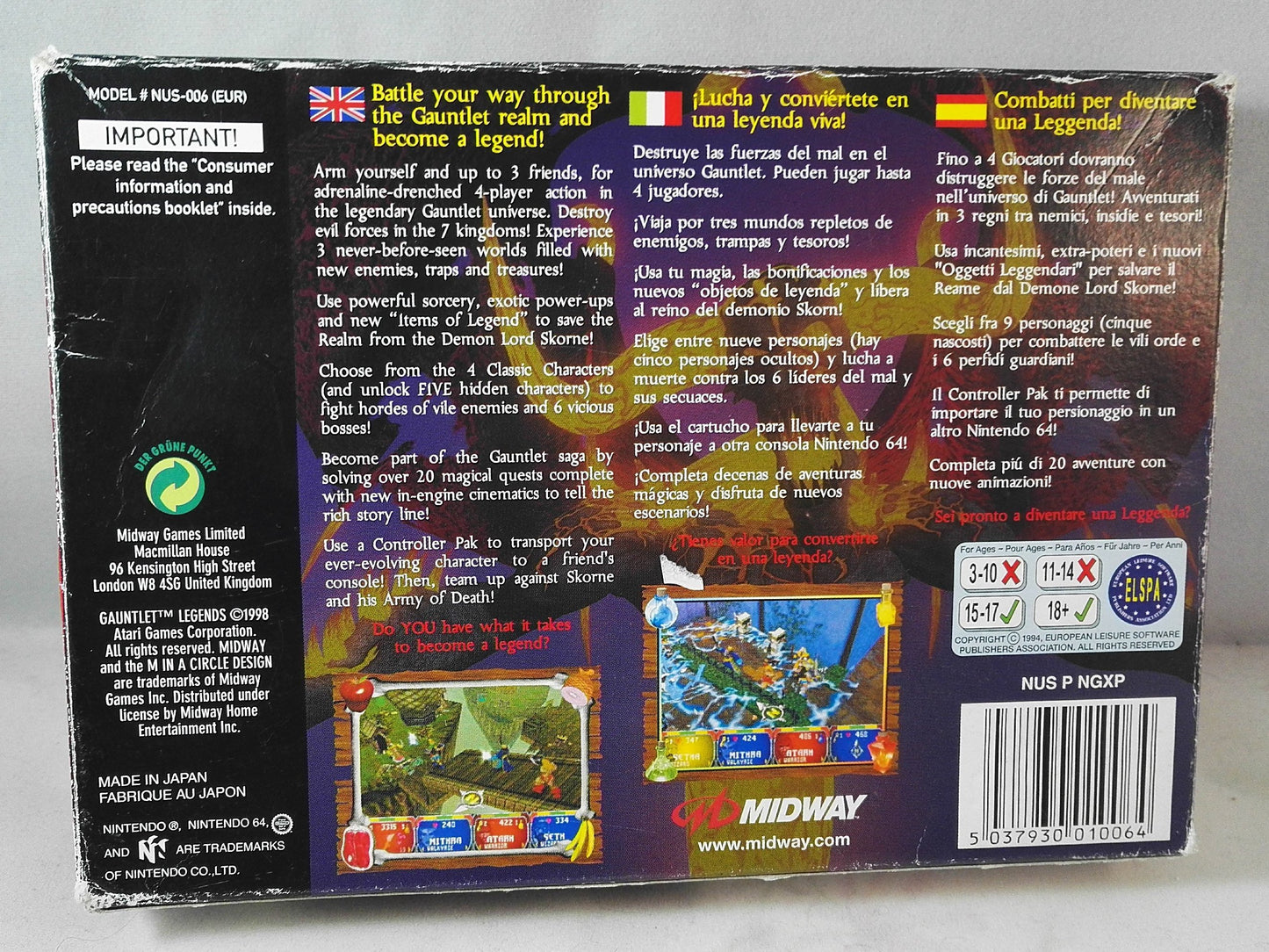Gauntlet Legends (Nintendo 64) Boxed Game