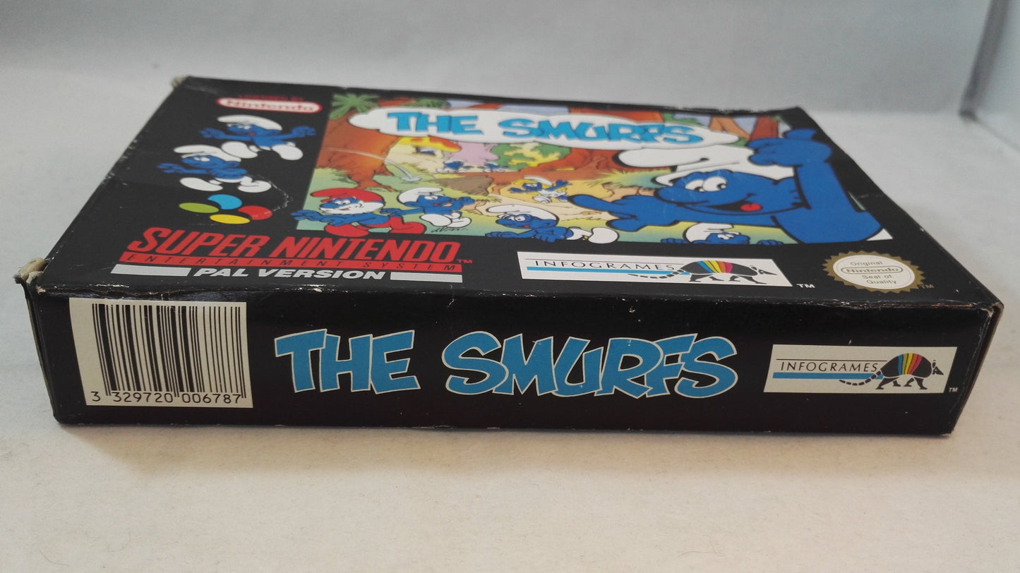 The Smurfs SNES (Super Nintendo Entertainment System) boxed game