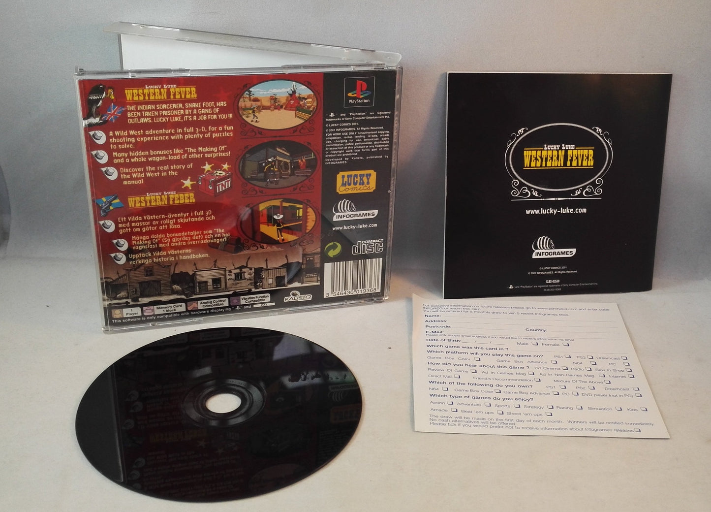 Lucky Luke Western Fever PS1 (Sony Playstation 1) Black Label game