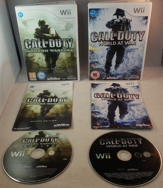 Call of Duty Modern Warfare & World at War Nintendo Wii Game Bundle