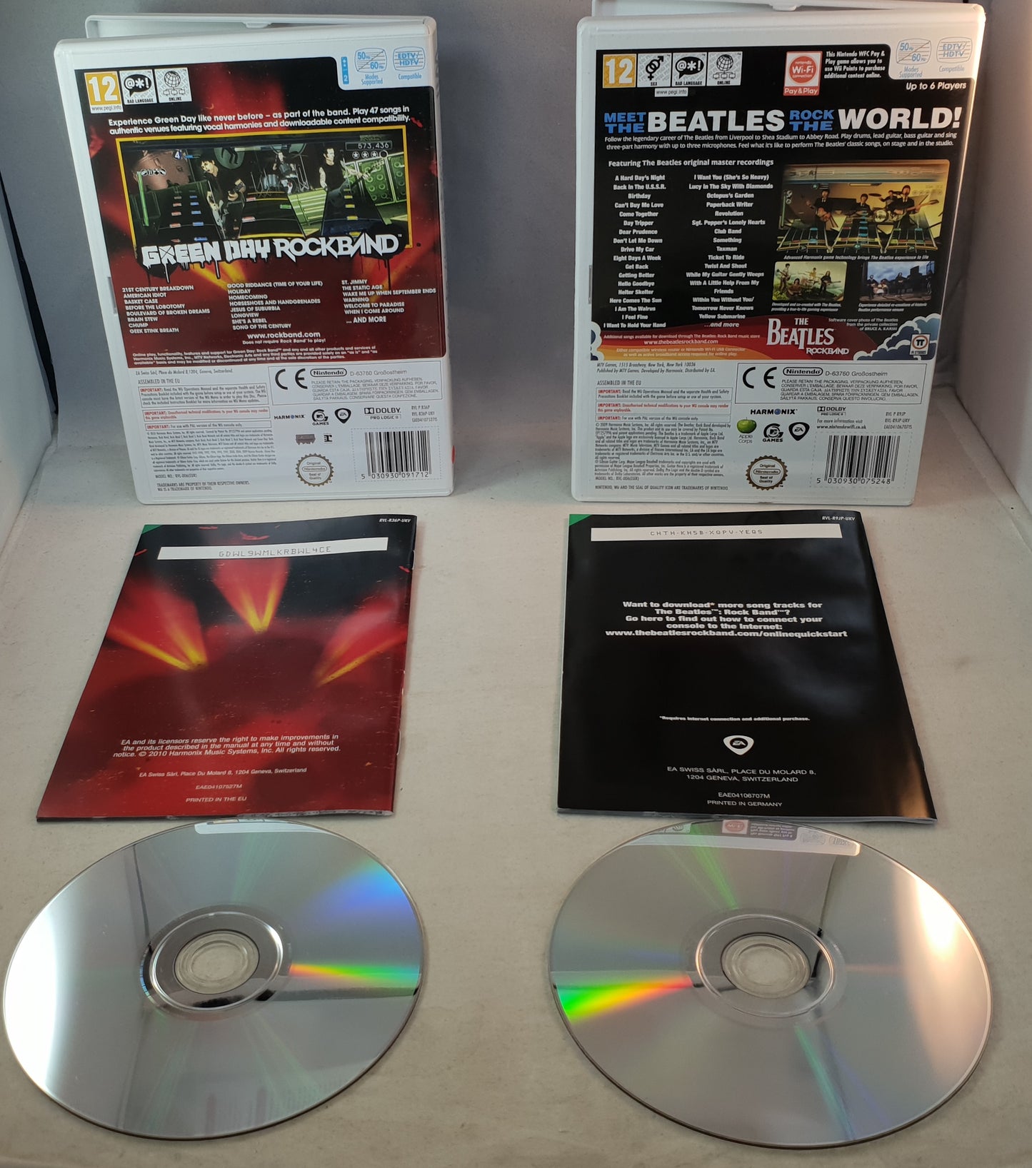 Green Day & Beatles Rock Band Nintendo Wii Game Bundle
