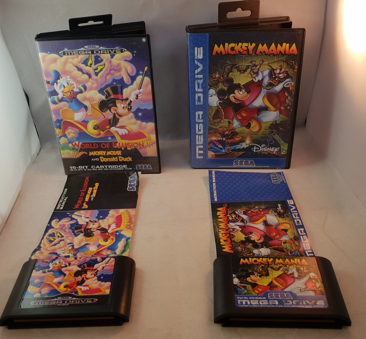 Mickey Mania & World of Illusion Starring Mickey Mouse and Donald Duck Sega Mega Drive Game Bundle