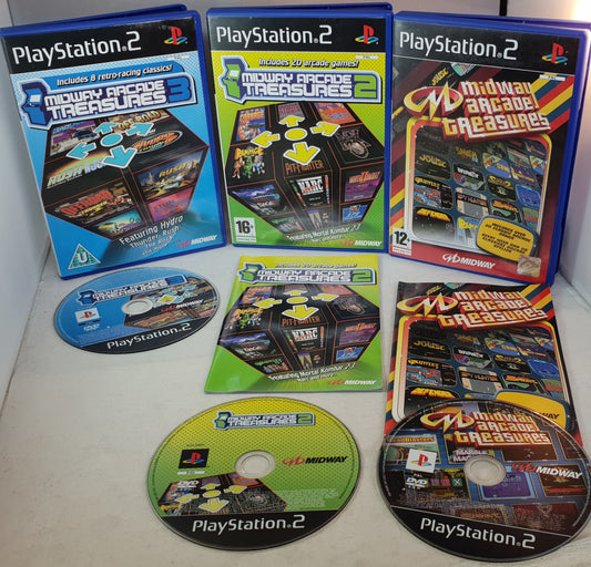 Midway Arcade Treasures 1, 2 & 3 Sony Playstation 2 (PS2) Game Bundle