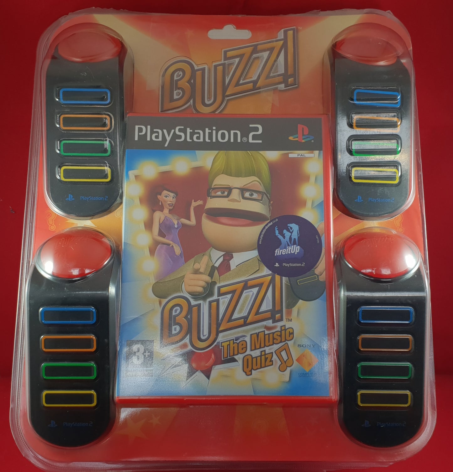 Boxed Buzz Controllers with Buzz the Music Quiz Sony Playstation 2 (PS2) Accessory