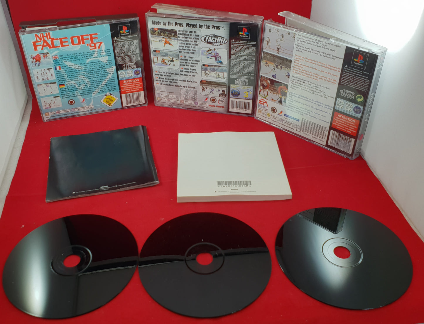 NHL Faceoff 97, 2000 & NHL 97 Sony Playstation 1 (PS1) Game Bundle