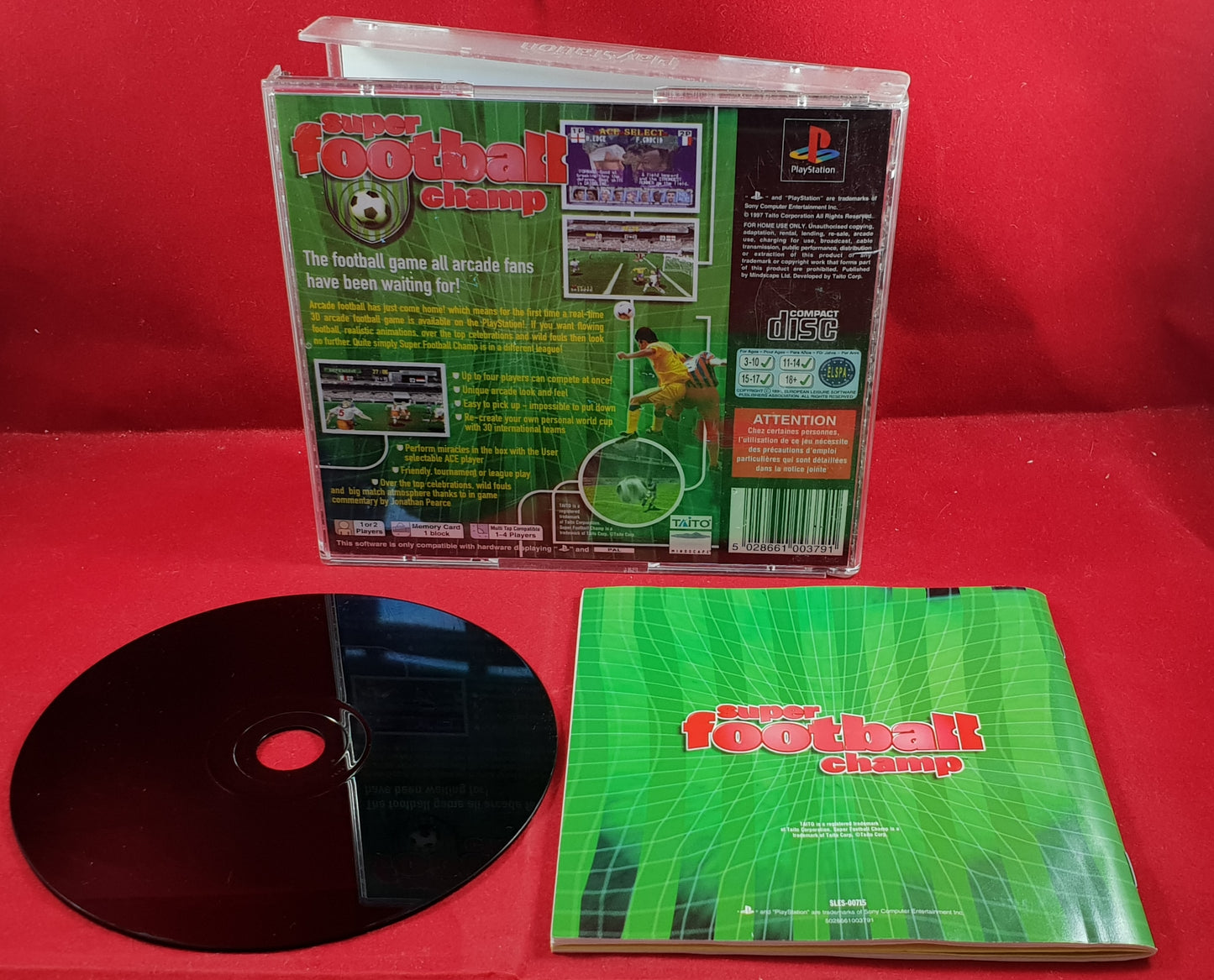 Super Football Champ Sony Playstation 1 (PS1) RARE Game