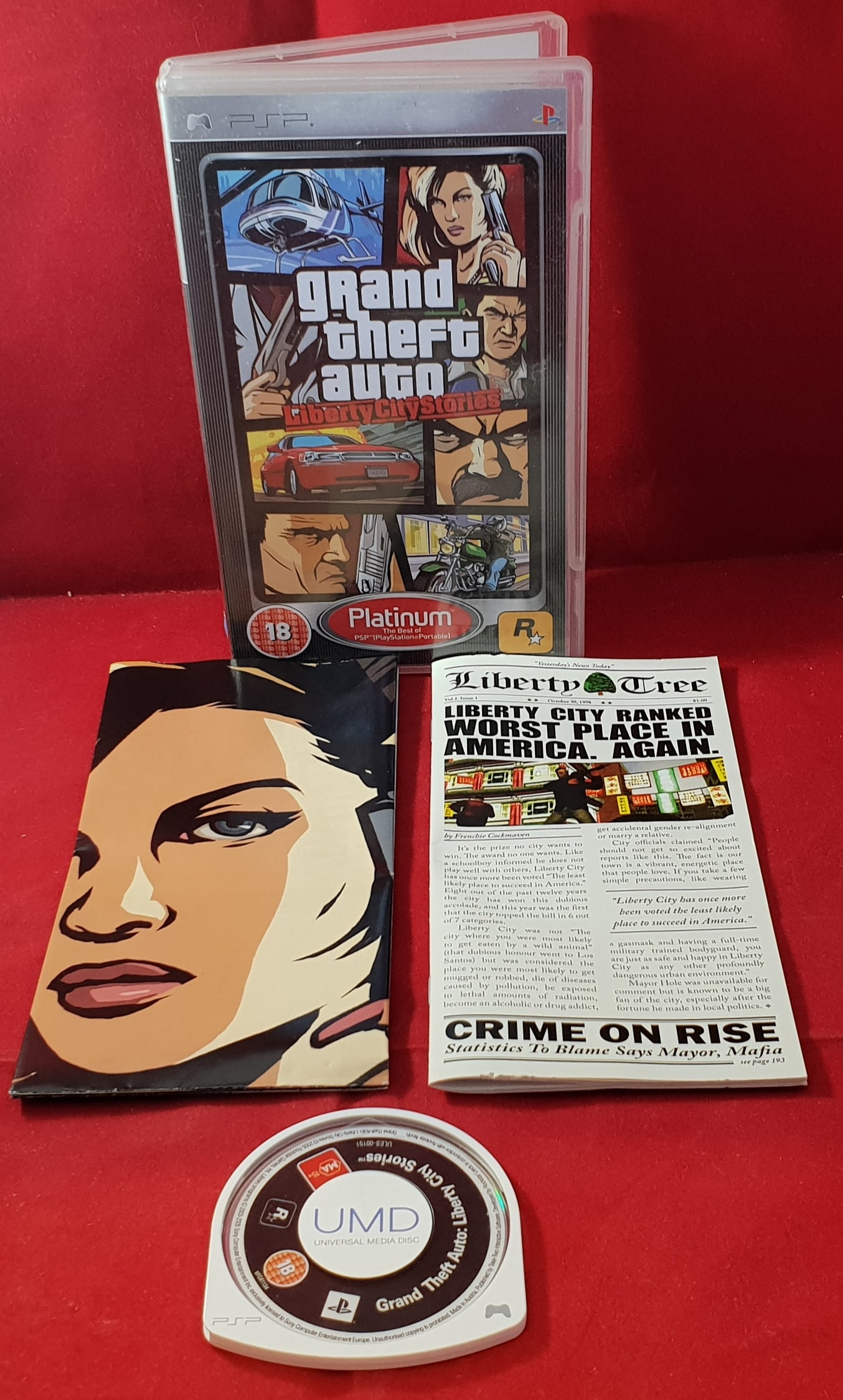 Grand Theft Auto Liberty City Stories Platinum with Map Sony PSP Game
