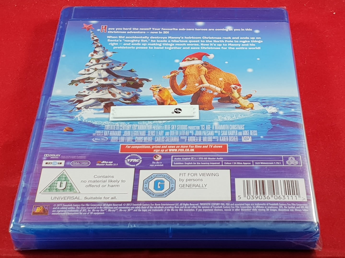 Brand New and Sealed Ice Age a Mammoth 3D Christmas Blu Ray DVD