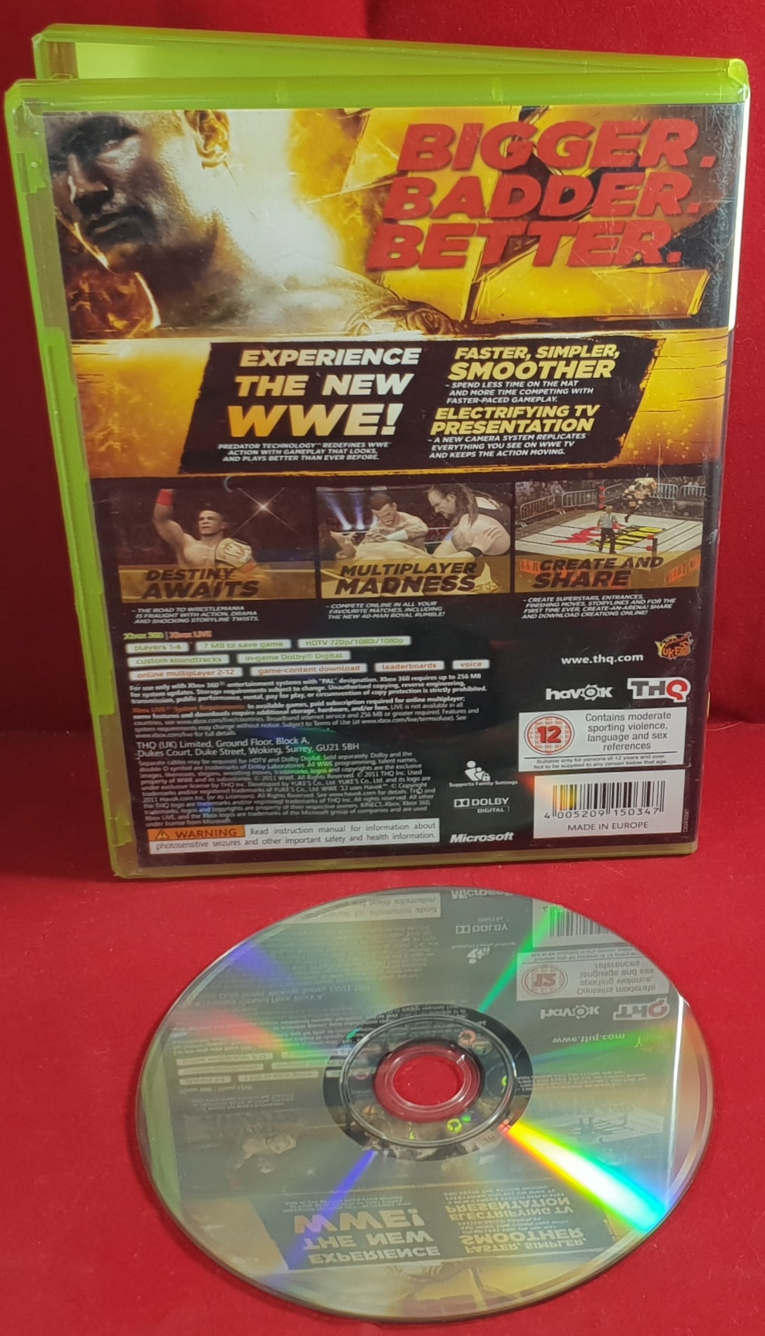 WWE 12 Microsoft Xbox 360 Game