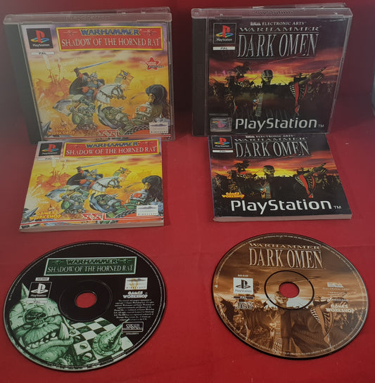 Warhammer Shadow of the Horned Rat & Dark Omen Sony Playstation 1 (PS1) Game Bundle