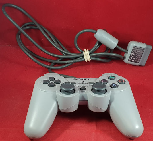 Sony Playstation 1 (PS1) Official Gray Dual Shock Controller Made in Japan Accessory
