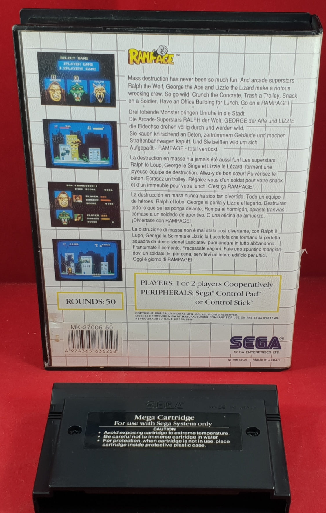 Rampage Sega Master System Game
