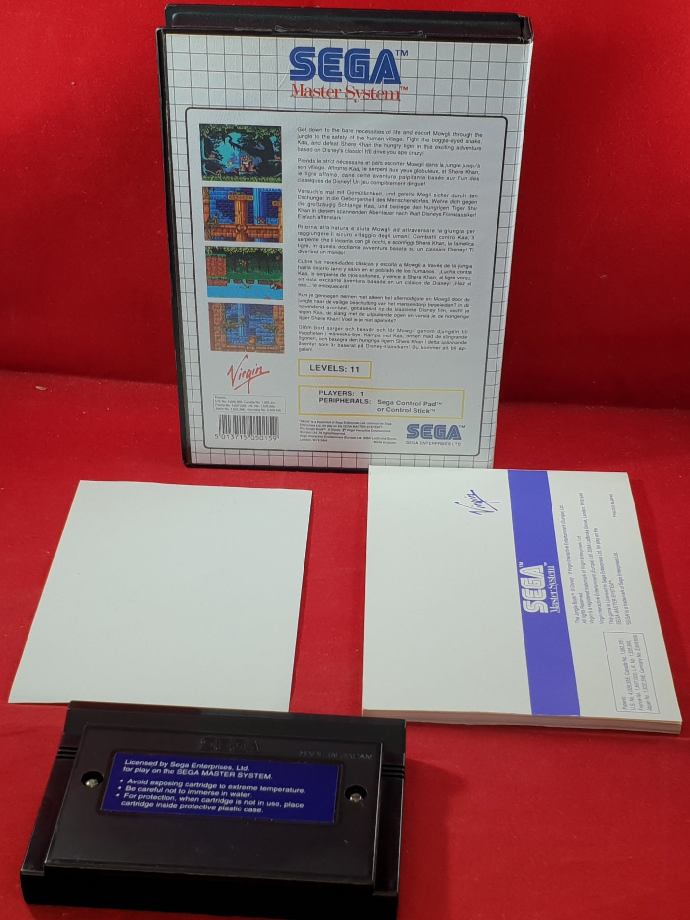 Walt Disney's Classic The Jungle Book Sega Master System Game