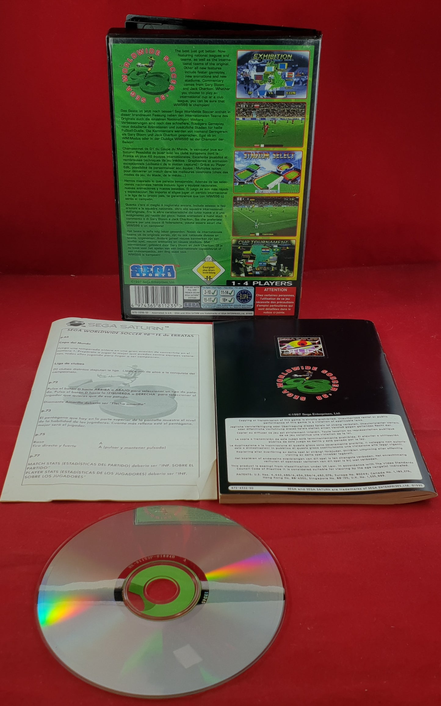 Sega Worldwide Soccer 98 Club Edition Sega Saturn Game