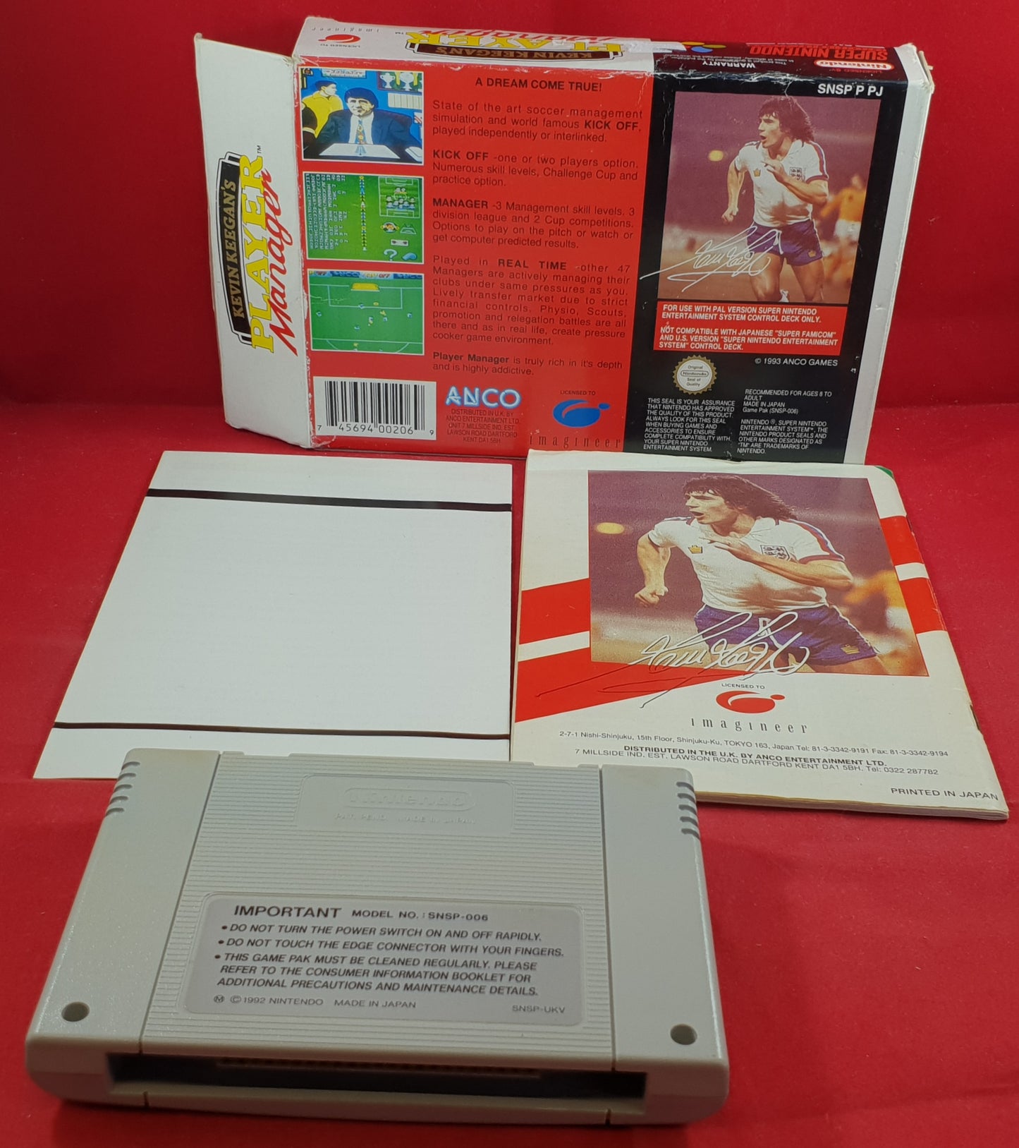 Kevin Keegan's Player Manager Super Nintendo Entertainment System (SNES) Game