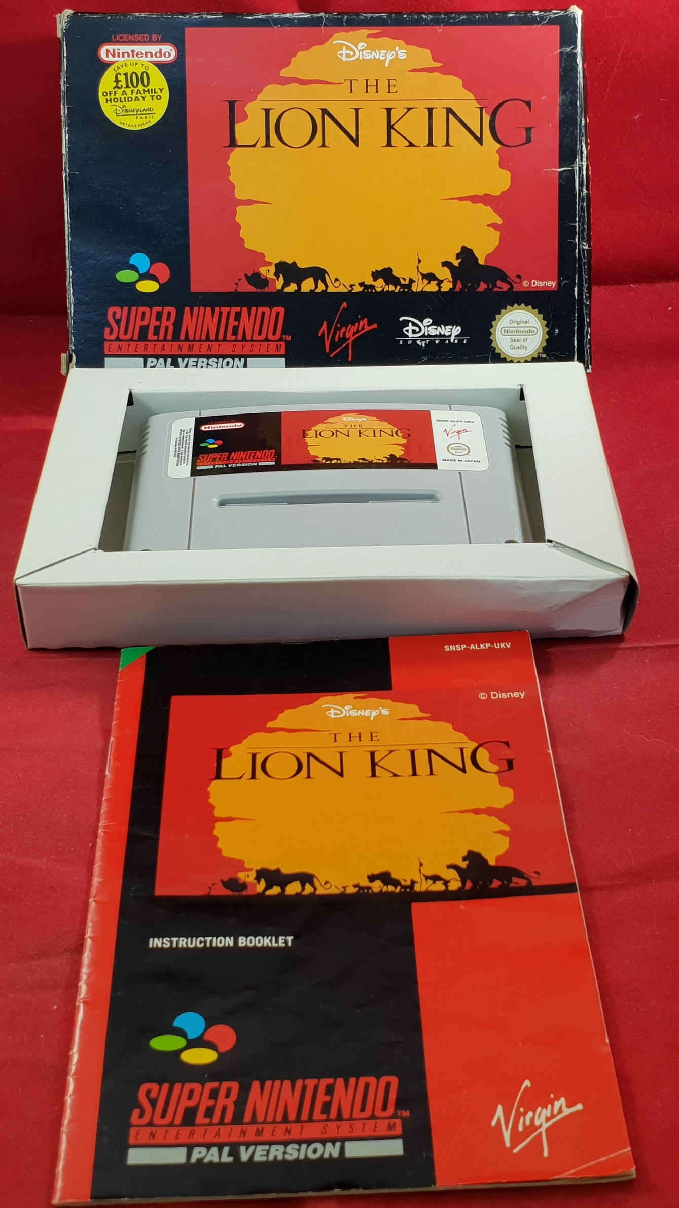 Disney's The Lion King Super Nintendo Entertainment System (SNES) Game.