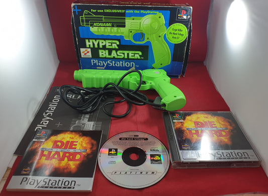 Konami Hyper Blaster Sony Playstation 1 (PS1) RARE Accessory with Die Hard Trilogy