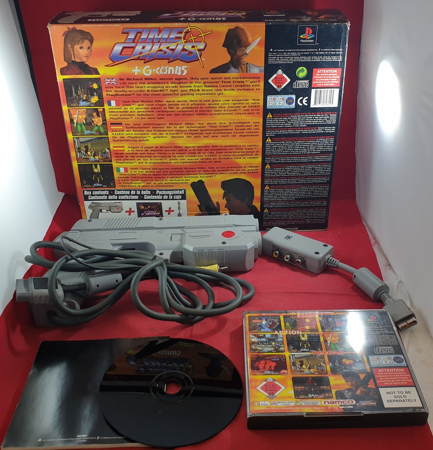 Boxed Namco G-con 45 Light Gun Accessory with Time Crisis