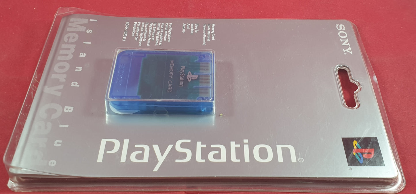 Brand New and Sealed Official Island Blue Sony Playstation 1 (PS1) Memory Card SCPH-1020 ELI