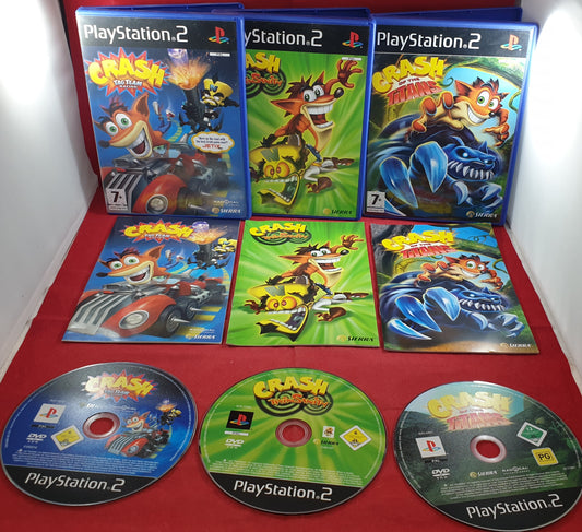 Crash of the Titans, Twinsanity & Tag Team Racing Black Label Sony Playstation 2 (PS2) Game Bundle
